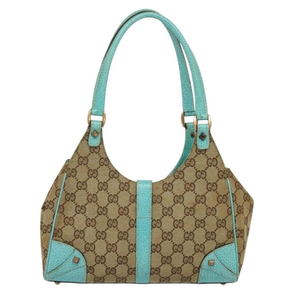 GUCCI GG Canvas New Jackie Shoulder Bag Beige Gold 124409 Auth EC820 - Picture 2 of 16
